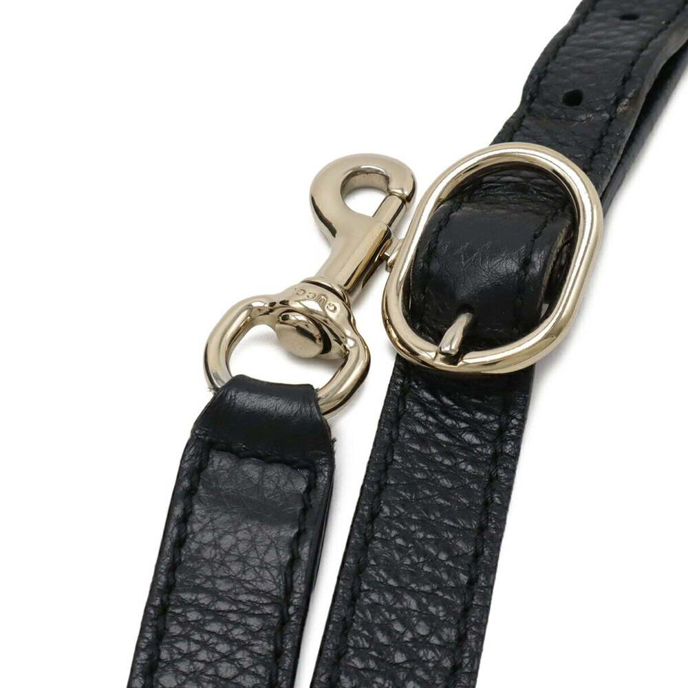 GUCCI Black Leather Bamboo Shoulder Bag - Picture 6 of 10